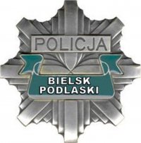 Odznaka policyjna z napisem POLICJA BIELSK PODLASKI.