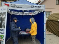 Stoisko profilaktyczne podczas ślubowania WOT