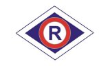 Litera &quot;R&quot; symbol ruchu drogowego.