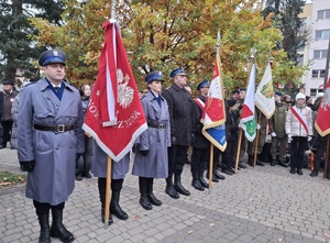 Policjanci podczas uroczystości obchodów Święta Niepodległości.