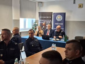 Odprawa roczna policjantów Komendy Powiatowej Policji w Bielsku Podlaskim.