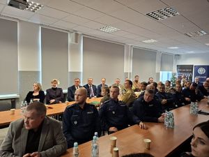 Odprawa roczna policjantów Komendy Powiatowej Policji w Bielsku Podlaskim.