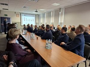 Odprawa roczna policjantów Komendy Powiatowej Policji w Bielsku Podlaskim.