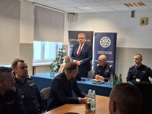 Odprawa roczna policjantów Komendy Powiatowej Policji w Bielsku Podlaskim.