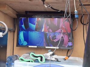Uczniowie oglądają pojazd Escapetruck w Bielsku Podlaskim.